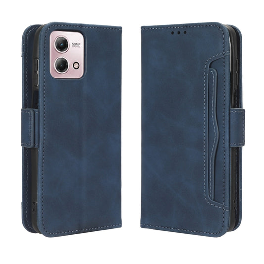 For Motorola Moto G Stylus 4G 2023 Skin Feel Calf Texture Card Slots Leather Phone Case(Blue) by buy2fix