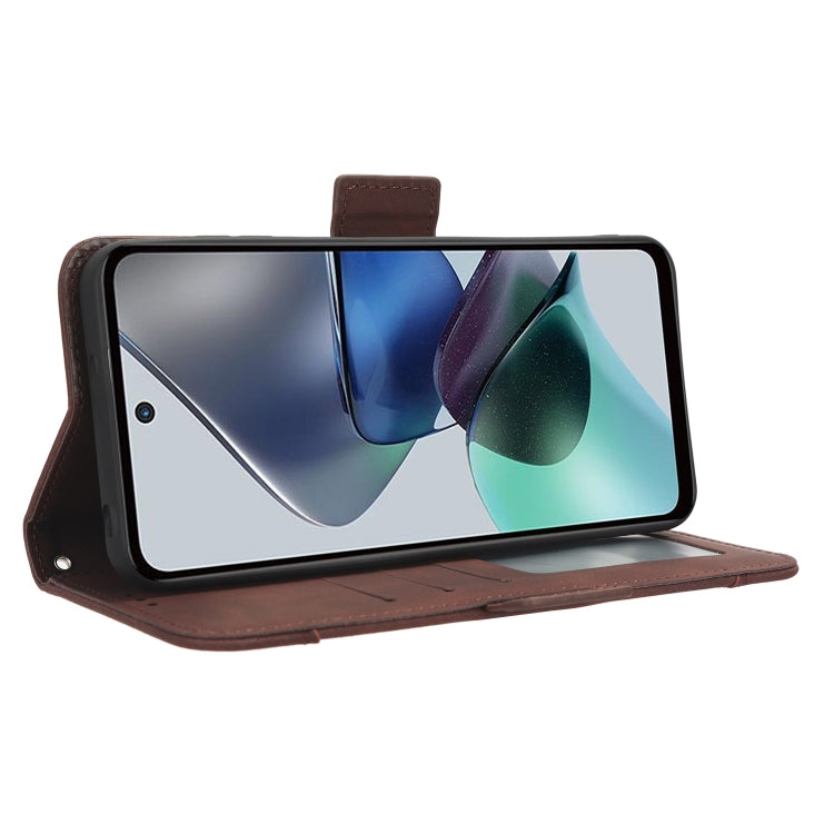 For Motorola Moto G53 / G13 Skin Feel Calf Texture Card Slots Leather Phone Case(Brown) by buy2fix