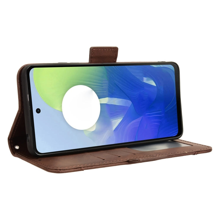 For Motorola Moto G04 / G24 Skin Feel Calf Texture Card Slots Leather Phone Case(Brown) by buy2fix