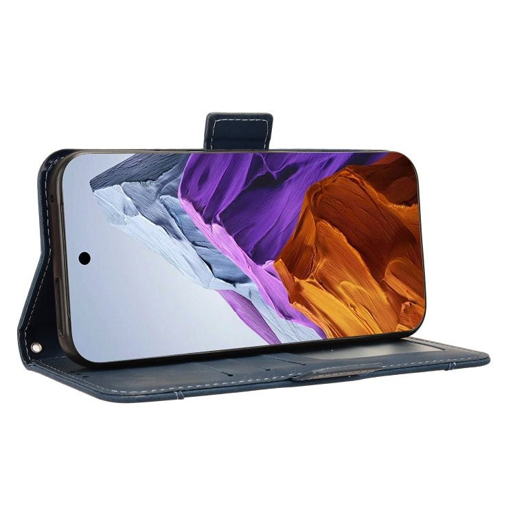 For Google Pixel 9 Pro Skin Feel Calf Texture Card Slots Leather Phone Case(Blue) by buy2fix