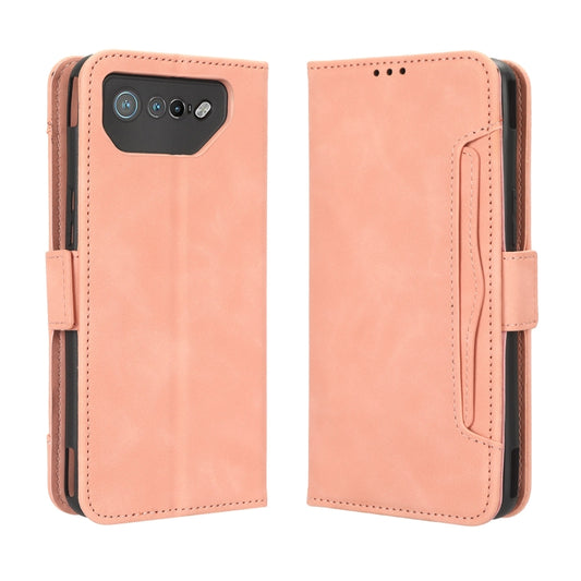 For ASUS ROG Phone 7 Skin Feel Calf Texture Card Slots Leather Phone Case(Pink) by buy2fix