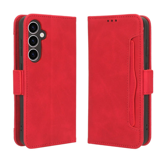 For Samsung Galaxy S23 FE 5G Skin Feel Calf Texture Card Slots Leather Phone Case(Red) by buy2fix