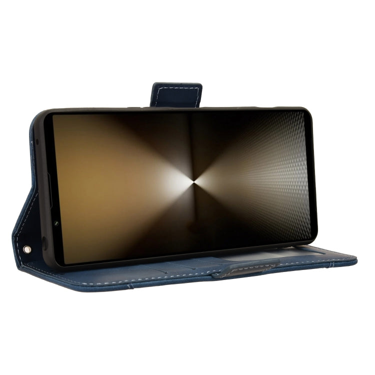 For Sony Xperia 1 VI 2024 Skin Feel Calf Texture Card Slots Leather Phone Case(Blue) by buy2fix