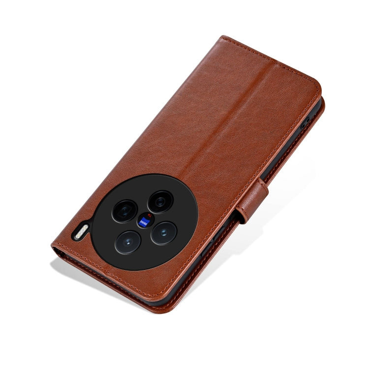 For vivo X200 AZNS Sheepskin Texture Flip Leather Phone Case(Brown) by AZNS