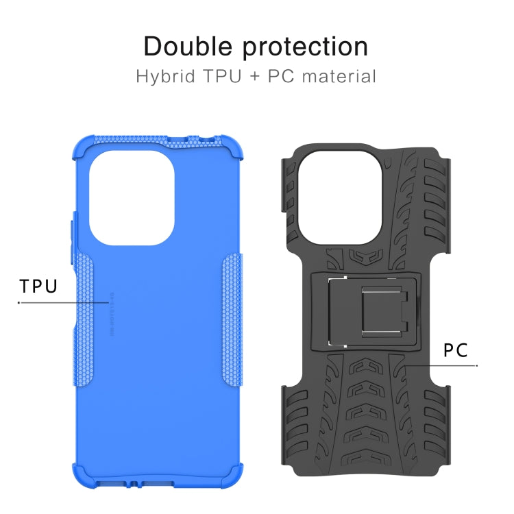 For Xiaomi Redmi Note 13 4G Tire Texture TPU + PC Phone Case with Holder(Purple) by buy2fix