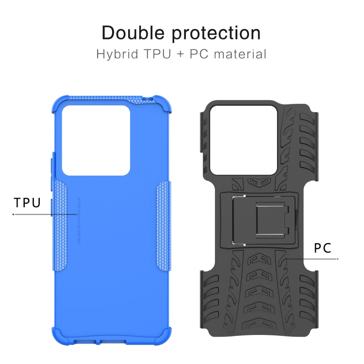 For Xiaomi Redmi Note 13 Pro 5G Global Tire Texture TPU + PC Phone Case with Holder(Purple) by buy2fix