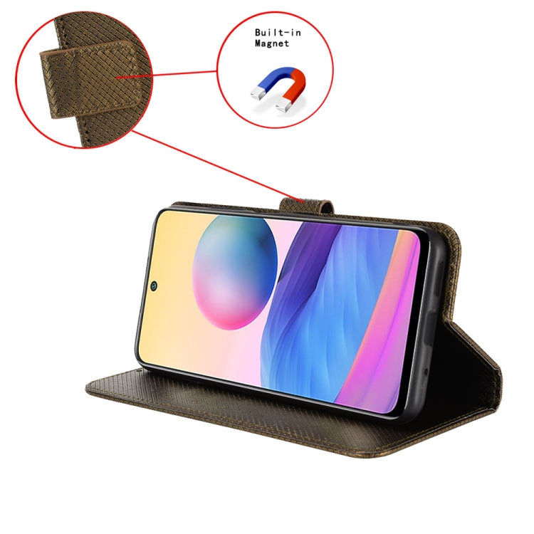For Motorola Moto G Play 4G 2024 Diamond Texture Leather Phone Case(Brown) by buy2fix