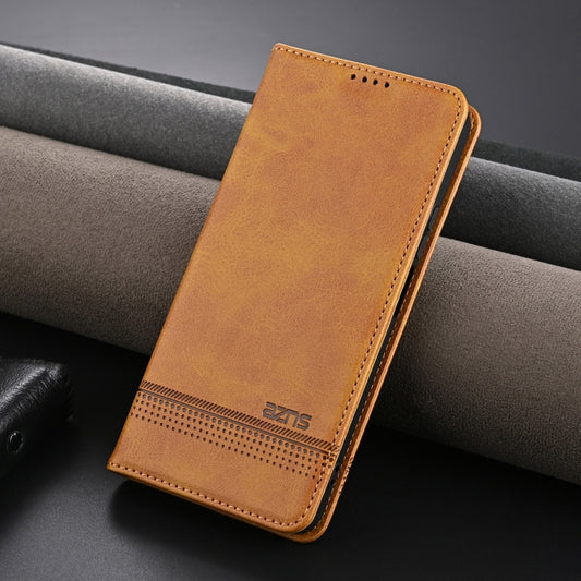 For Huawei Enjoy 70 Pro/nova 12i AZNS Magnetic Calf Texture Flip Leather Phone Case(Light Brown) by AZNS