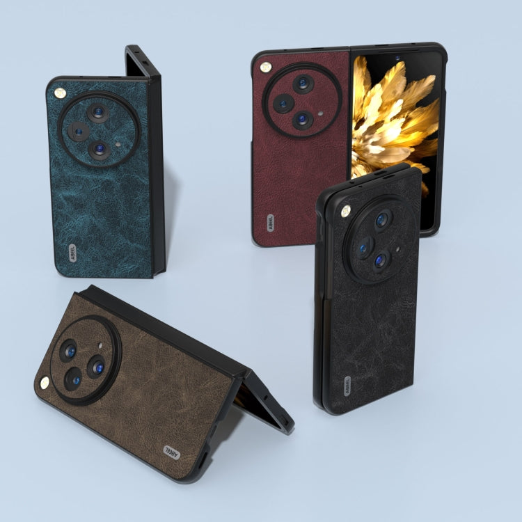 For OPPO Find N3 / OnePlus Open ABEEL Dream Litchi Texture PU Phone Case(Khaki) by buy2fix