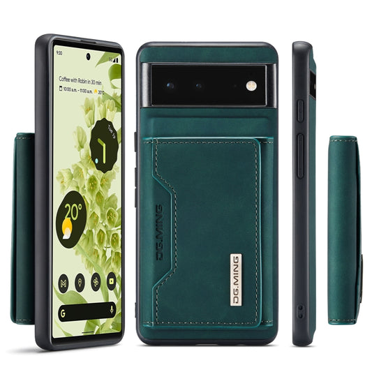 For Google Pixel 6 DG.MING M2 Series 3-Fold Multi Card Bag + Magnetic Phone Case(Green) by DG.MING