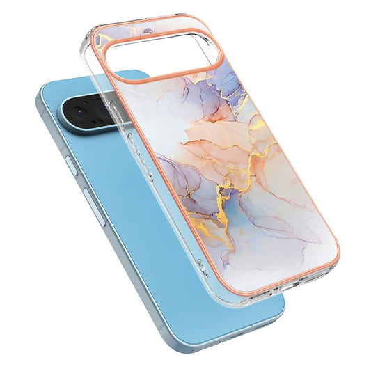 For Google Pixel 9 / 9 Pro Electroplating IMD TPU Phone Case(White Marble) by buy2fix