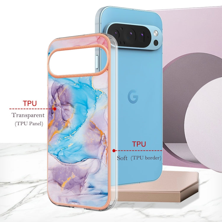 For Google Pixel 9 Pro XL Electroplating IMD TPU Phone Case(Blue Marble) by buy2fix