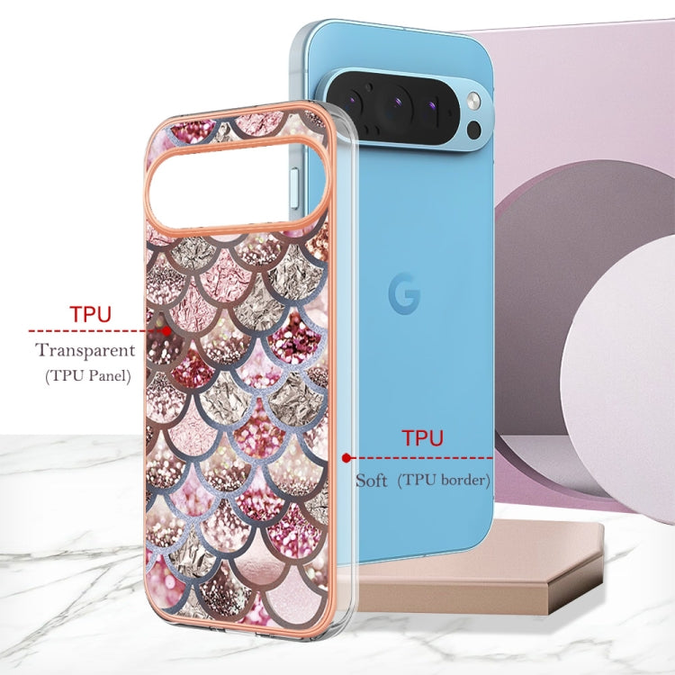 For Google Pixel 9 Pro XL Electroplating IMD TPU Phone Case(Pink Scales) by buy2fix