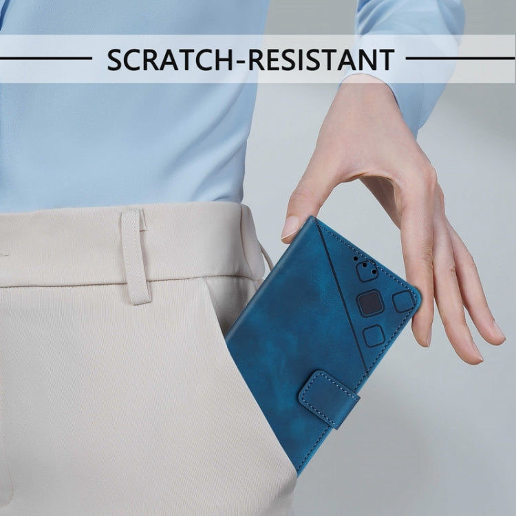 For Xiaomi Redmi K70 / K70 Pro Skin Feel Embossed Leather Phone Case(Blue) by buy2fix