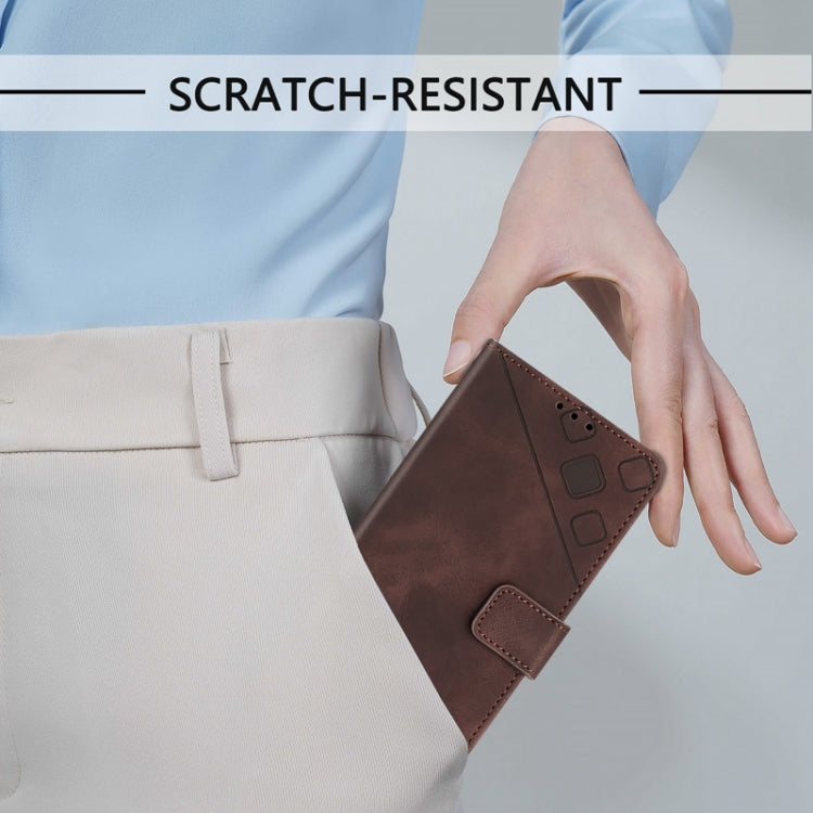 For Xiaomi Redmi K70 / K70 Pro Skin Feel Embossed Leather Phone Case(Brown) by buy2fix