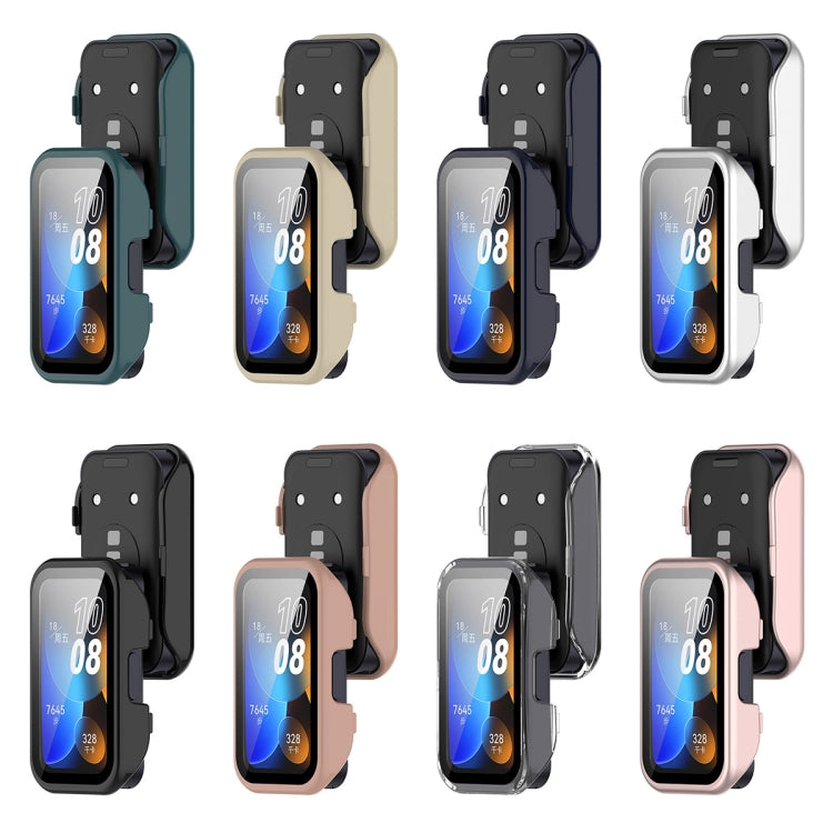 For Huawei Band 10 / 9 / 8 PC + Tempered Film Integrated Protective Watch Case(Pink) by buy2fix