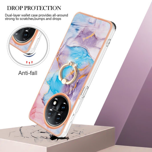 For OnePlus 11 Electroplating IMD TPU Phone Case with Ring(Blue Marble) by buy2fix