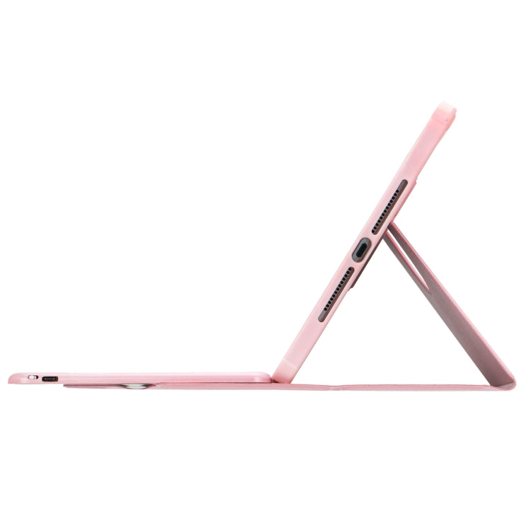 For iPad 11 2025 / 10th Gen 10.9 2022 F10B 360 Rotation Acrylic Transparent Bluetooth Keyboard Leather Case(Pink) by buy2fix