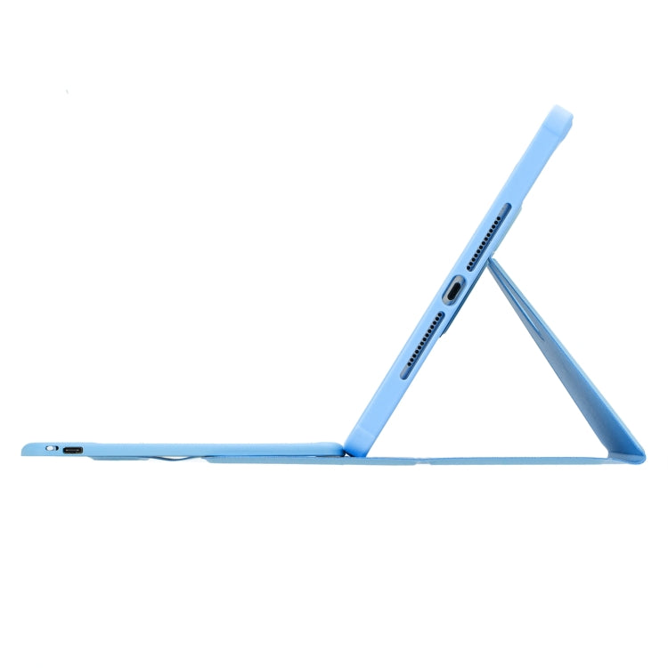 For iPad 11 2025 / 10th Gen 10.9 2022 F10B 360 Rotation Acrylic Transparent Bluetooth Keyboard Leather Case(Blue) - Universal by buy2fix | Online Shopping UK | buy2fix
