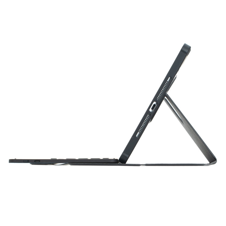 For iPad 11 2025 / 10th Gen 10.9 2022 F10B-A 360 Rotation Acrylic Transparent Bluetooth Keyboard Leather Case With Touch Control(Black) by buy2fix