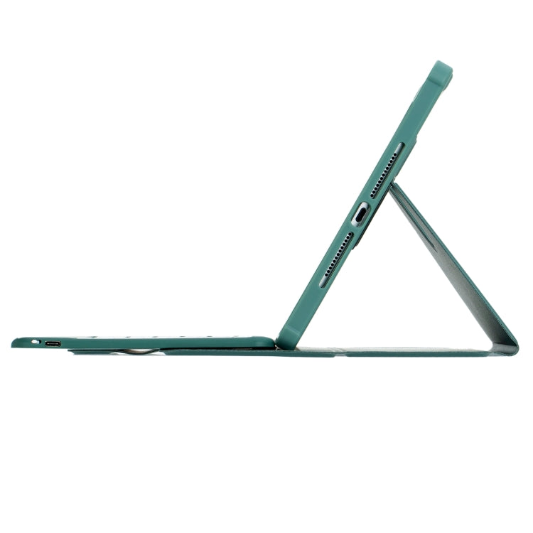 For iPad 11 2025 / 10th Gen 10.9 2022 F10BS 360 Rotation Acrylic Transparent Bluetooth Keyboard Leather Case With Backlight(Green) by buy2fix