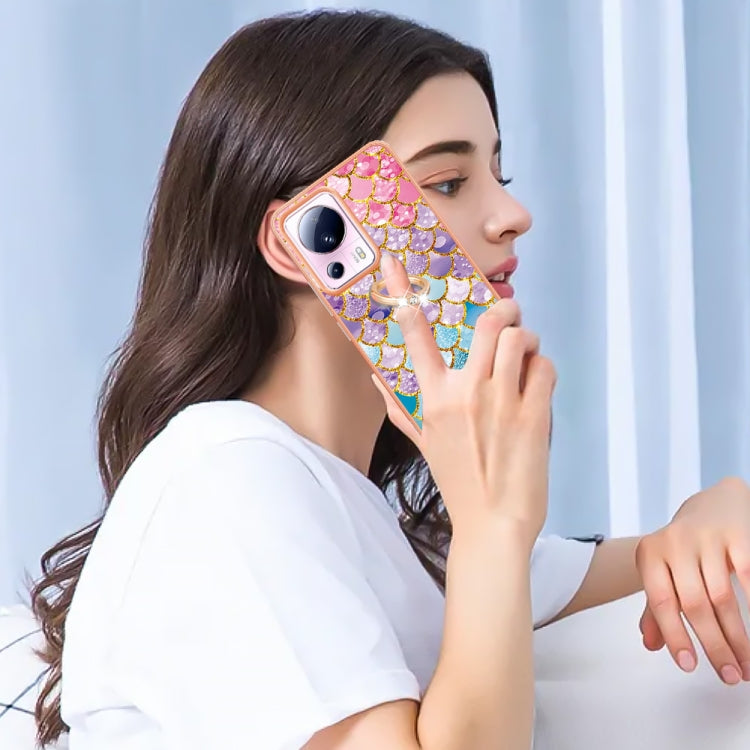 For Xiaomi 13 Lite 5G Electroplating IMD TPU Phone Case with Ring(Colorful Scales) by buy2fix