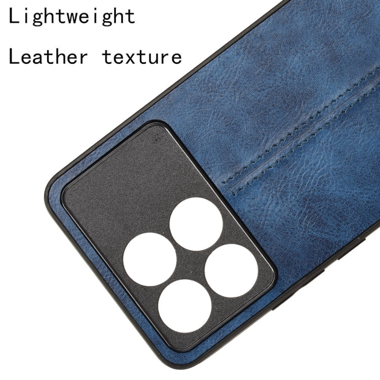 For Xiaomi Redmi K70 / K70 Pro Sewing Cow Pattern Skin PC + PU + TPU Phone Case(Blue) by buy2fix