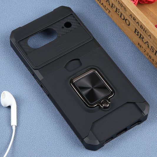 For Google Pixel 8 Camera Shield Card Slot PC+TPU Phone Case(Black) by buy2fix