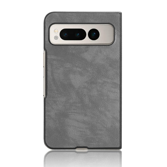 For Google Pixel Fold Litchi Texture Back Cover Phone Case(Grey) by buy2fix