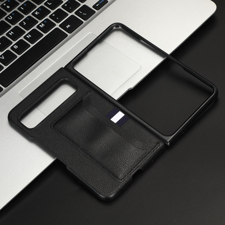 For Google Pixel Fold Litchi Texture Card Slots Back Cover Phone Case(Black) by buy2fix