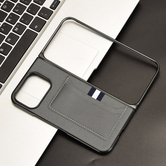 For Google Pixel 9 Pro Fold Litchi Texture Card Slots Back Cover Phone Case(Grey) by buy2fix