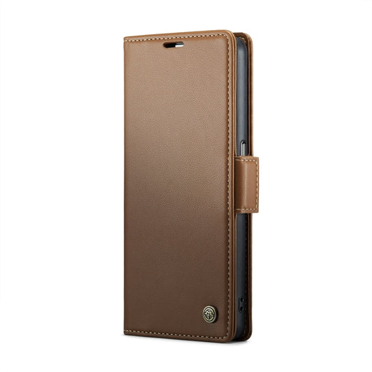 For OPPO A77 4G Global / A57e 4G CaseMe 023 Butterfly Buckle Litchi Texture RFID Anti-theft Leather Phone Case(Brown) by CaseMe