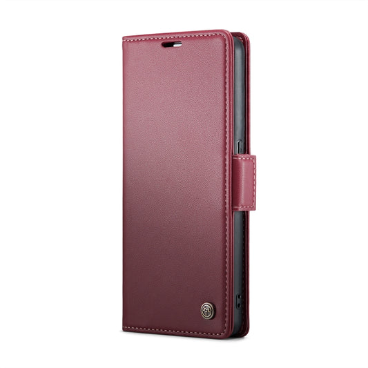 For OPPO Reno8 T 5G/A1 Pro 5G CaseMe 023 Butterfly Buckle Litchi Texture RFID Anti-theft Leather Phone Case(Wine Red) by CaseMe