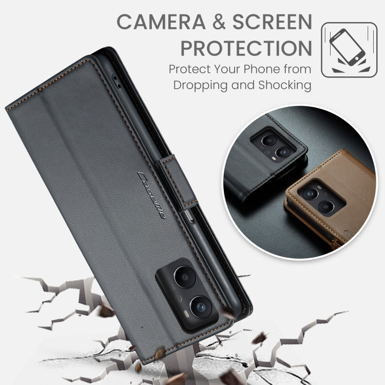 For OPPO A96 4G Global/A36 4G/K10 4G/A76 4G CaseMe 023 Butterfly Buckle Litchi Texture RFID Anti-theft Leather Phone Case(Black) by CaseMe