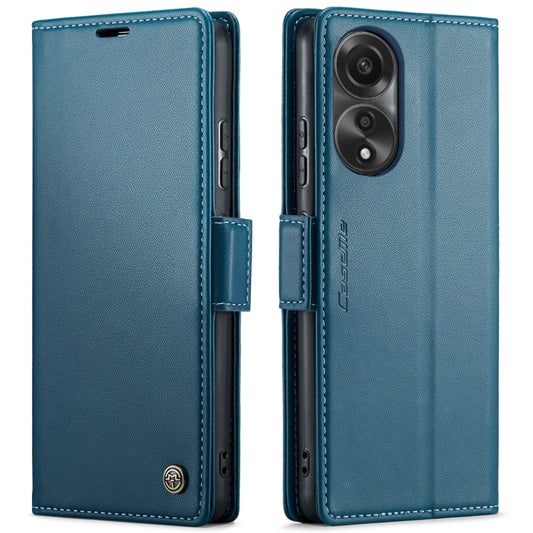 For OPPO A78 4G CaseMe 023 Butterfly Buckle Litchi Texture RFID Anti-theft Leather Phone Case(Blue) by CaseMe