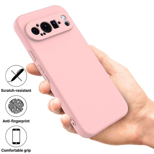 For Google Pixel 9 Pro XL Pure Color Liquid Silicone Shockproof Phone Case(Pink) by buy2fix