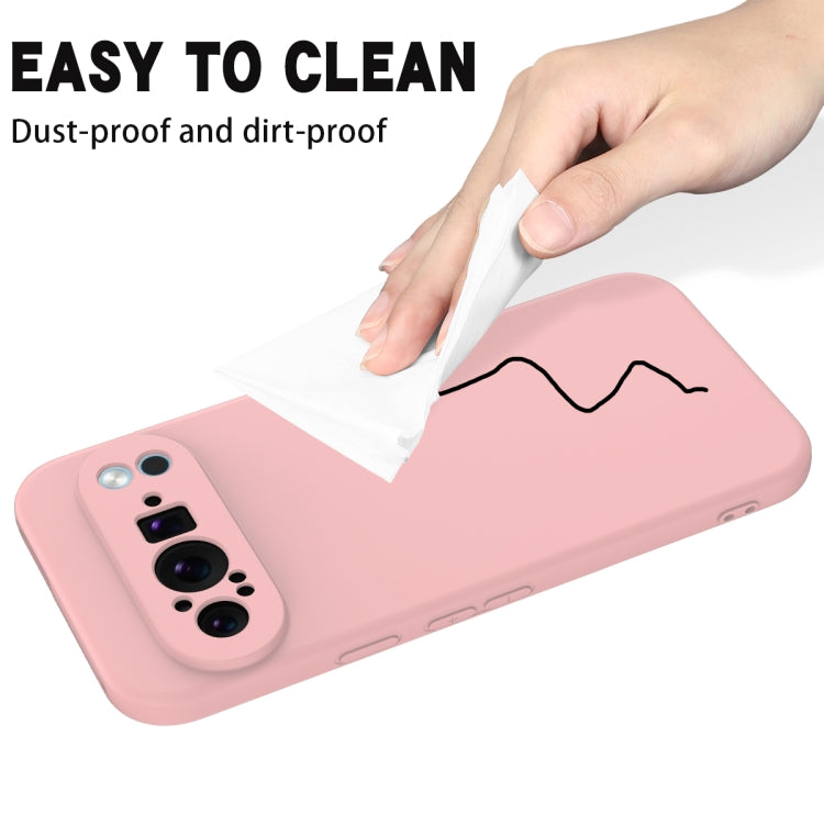 For Google Pixel 9 Pro XL Pure Color Liquid Silicone Shockproof Phone Case(Pink) by buy2fix