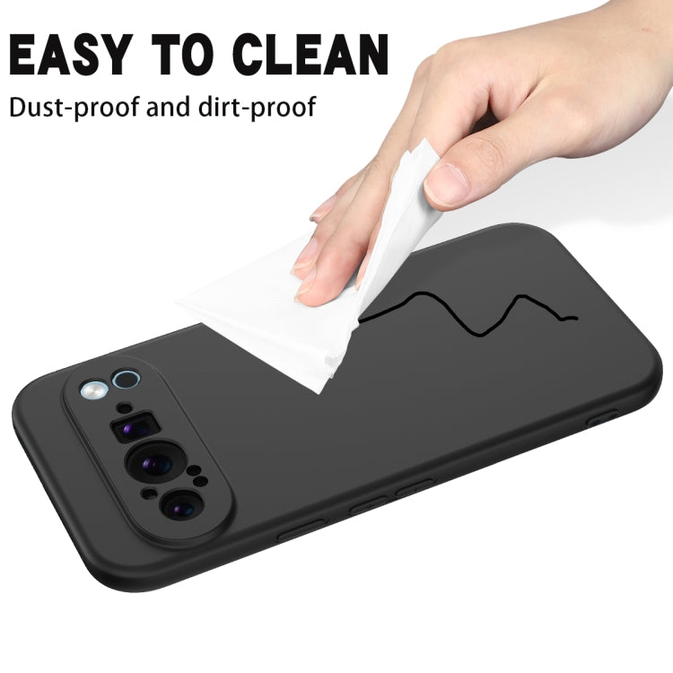 For Google Pixel 9 Pro XL Pure Color Liquid Silicone Shockproof Phone Case(Black) by buy2fix