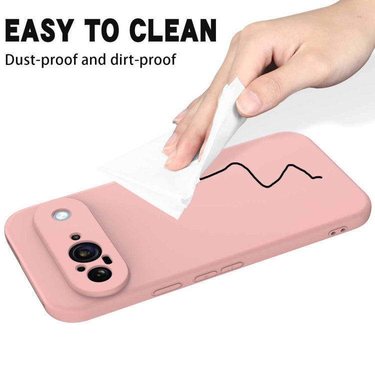 For Google Pixel 9 Pure Color Liquid Silicone Shockproof Phone Case(Pink) by buy2fix