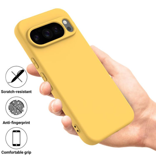 For Google Pixel 10 Pro XL Pure Color Liquid Silicone Shockproof Phone Case(Yellow) - Google Cases by buy2fix | Online Shopping UK | buy2fix