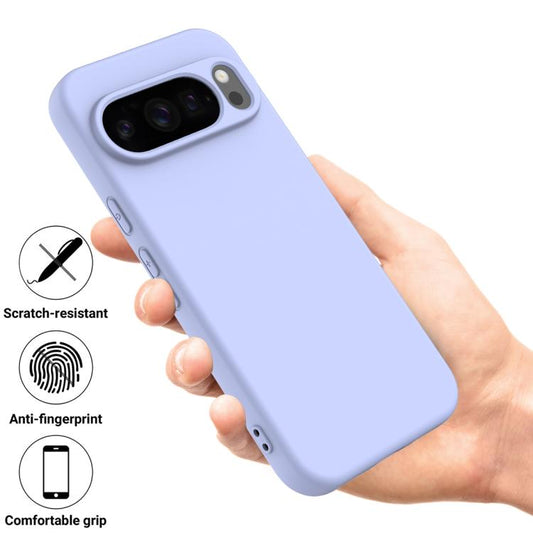 For Google Pixel 10 Pro Pure Color Liquid Silicone Shockproof Phone Case(Purple) - Google Cases by buy2fix | Online Shopping UK | buy2fix