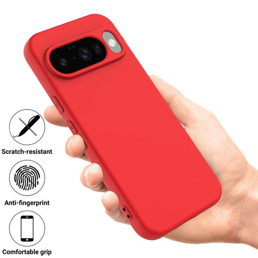 For Google Pixel 10 Pure Color Liquid Silicone Shockproof Phone Case(Red) - Google Cases by buy2fix | Online Shopping UK | buy2fix