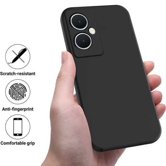 For vivo Y78+ / Y78 / V29 Lite Pure Color Liquid Silicone Shockproof Phone Case(Black) by buy2fix