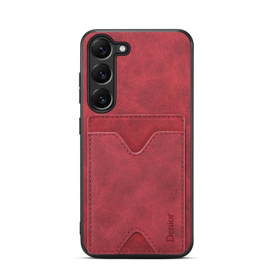 For Samsung Galaxy S24+ 5G Denior PU Back Cover Card Slot Holder Phone Case(Red) by Denior