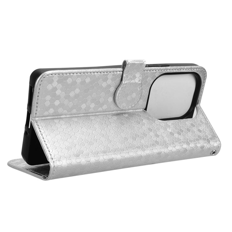 For Xiaomi Redmi Note 13 Pro 4G Global Honeycomb Dot Texture Leather Phone Case(Silver) by buy2fix