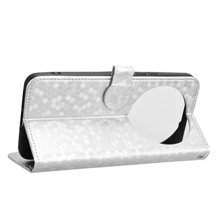 For Xiaomi 14 Ultra Honeycomb Dot Texture Leather Phone Case(Silver) by buy2fix