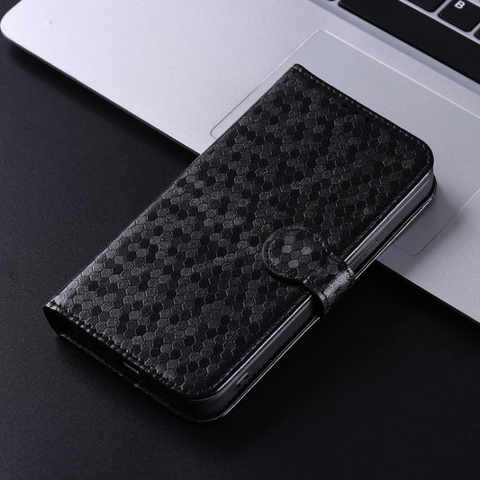 For Xiaomi Poco F6 /Redmi Turbo 3 Honeycomb Dot Texture Leather Phone Case(Black) by buy2fix