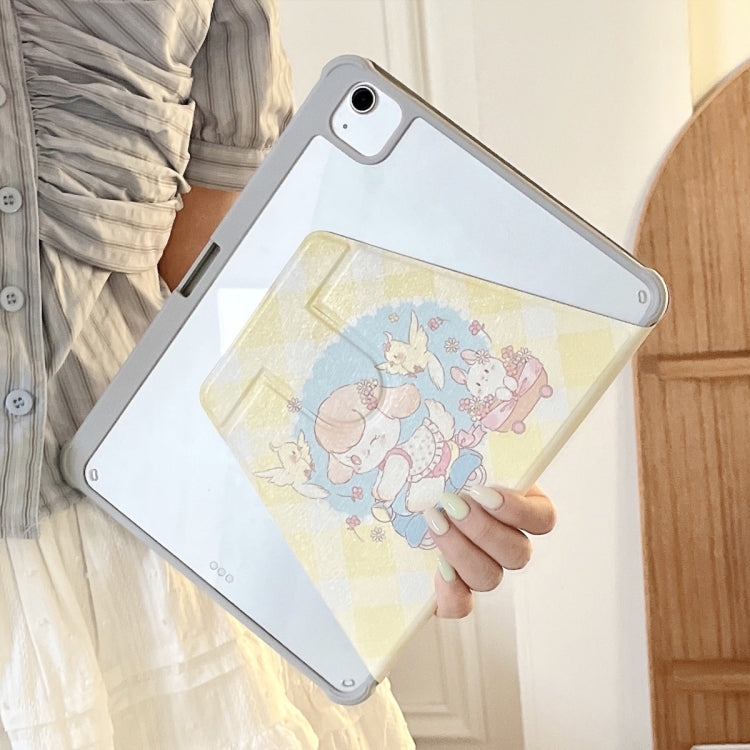 For iPad Air 11 2025 / 2024 3-Fold 360 Rotation Painted Leather Smart Tablet Case(Cycling Dog) by buy2fix