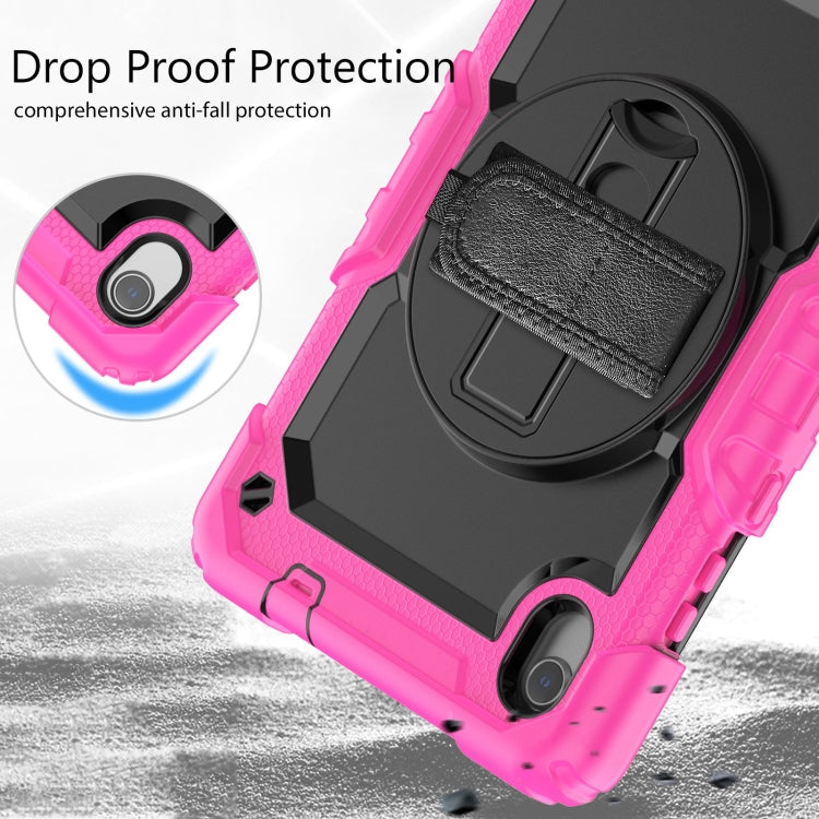 For Lenovo Tab M8 HD 2020/2019 Silicone Hybrid PC Tablet Case with Shoulder Strap(Rose Red) - Lenovo by buy2fix | Online Shopping UK | buy2fix