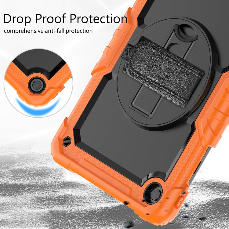 For Lenovo Tab M10 Plus 10.6 Gen 3rd Silicone Hybrid PC Tablet Case with Shoulder Strap(Orange) - Lenovo by buy2fix | Online Shopping UK | buy2fix